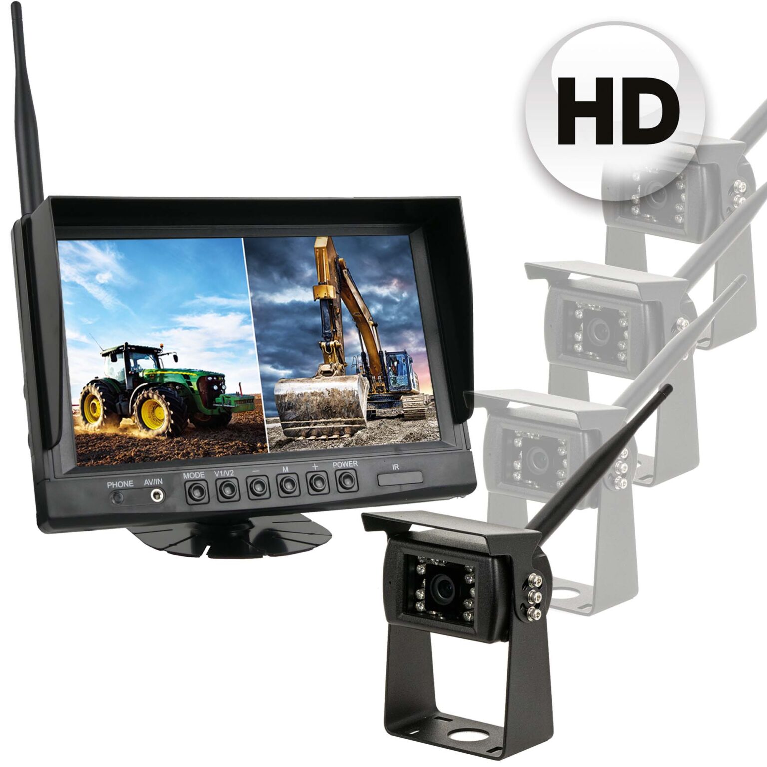 Trådløst ryggekamera og skjerm for traktor og maskiner