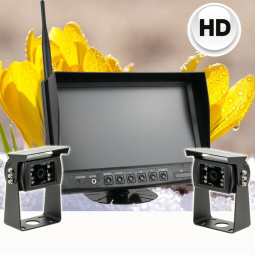 Vårpakke 9" skjerm og 2 trådløse ryggekamera