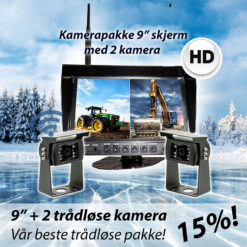 Vinterpakke 9" skjerm og 2 trådløse ryggekamera