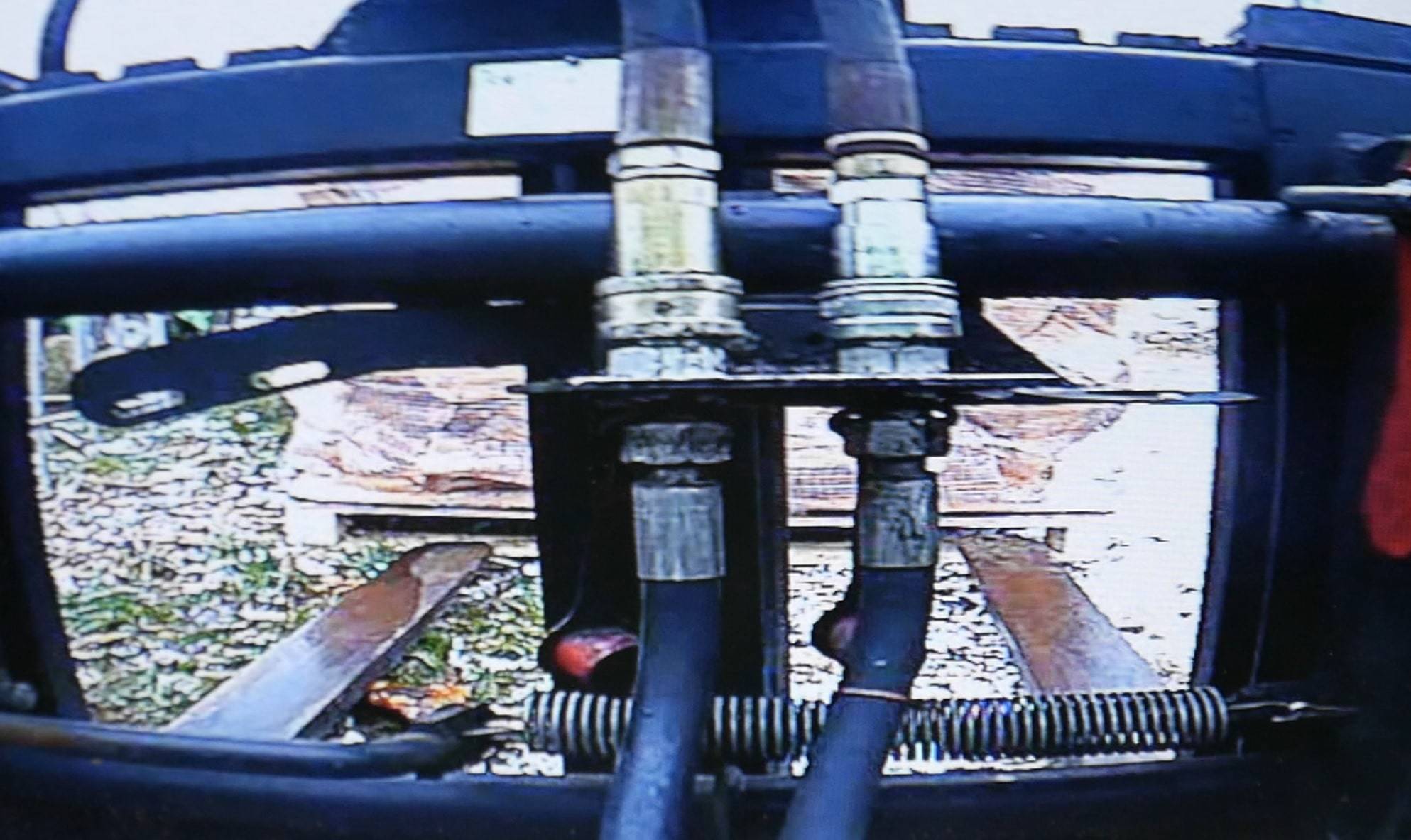 Ryggekamera brukt på frontlaster for å se pallegaffel