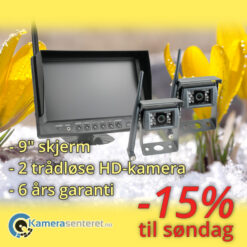 Vårpakke 9" skjerm og 2 trådløse ryggekamera